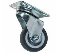 WERKA PRO Roulette Pivotante sans Frein Atelier Ø50 mm Charge Max 40 kg | Caoutchouc, acier, installation facile, durable, usage bricolage et garage, atelier, platine métallique 60 x 60 mm