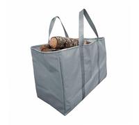 WERKA PRO Sac porte bûches en polyester Oxford 600D, résistant et imperméable, idéal pour le transport et le stockage de bois, capacité de 72 litres, dimensions 60 x 30 x 40 cm, gris anthracite