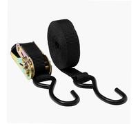 WERKA PRO Sangle avec Cliquet 2 Crochets 5 m x 25 mm Sécurisé Noir | Polypropylène, acier, robuste, durable, arrimage puissant et sécurisé, jaune/noir, usage polyvalent pour bricolage