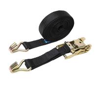 WERKA PRO Sangle avec Cliquet 2 Tonnes - 4 m x 35 mm - Mécanisme de Serrage Puissant - Arrimage Sécurisé d'Objets Volumineux - Couleur Noire - Usage Polyvalent pour Bricolage