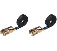 WERKA PRO Sangle cliquet Robuste et Polyvalente de 6 mètres, 35 mm de Large, capacité de Charge de 2 tonnes, idéale pour Le Transport et Le Bricolage, Couleur Noire. (Lot de 2)