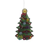 WERKA PRO Sapin Lumineux à Pile 9LED - PVC - 15 x 25 x 2,6 cm - Fonctionnement à Piles AAA - Usage Intérieur - Installation Flexible avec Ventouse ou Suspension