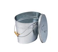 WERKA PRO Seau à cendre en métal galvanisé avec couvercle hermétique et poignée ergonomique, capacité de 11 litres, léger et durable, dimensions Ø haut 34 cm, Ø bas 26 cm, hauteur 30 cm, argentée