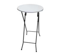 WERKA PRO Table Mange Debout Pliante Ø60 x 110 cm Ø22 3,7 cm Gris Clair | Polyéthylène, acier, robuste, pliable, compact, usage extérieur, épaisseur 3,7 cm, coloris gris clair, idéale réceptions