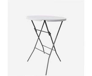 WERKA PRO Table Mange Debout Pliante Ø80 x 110 cm Coloris Gris Clair | Polyéthylène, acier, robuste, stable, usage extérieur et intérieur, système de pliage rapide, table pour 3 personnes