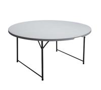 WERKA PRO Table Pliante Ronde Jardin Ø150 150 x 74 cm Ø25 25 x 1 mm Blanc