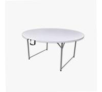 WERKA PRO Table Pliante Ronde Jardin - Ø150 x 74 cm - Blanc - Structure Acier Ø25 x 1 mm - Plateau Polyéthylène 3.8 cm - Poignée Transport - Système Verrouillage - Charge Max 120 kg