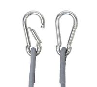 WERKA PRO Tendeurs avec mousquetons en alu anodisé 2 pcs | Extensible, durable, usage jardin et terrasse, extérieur, atelier, lot de 2 pièces, diamètre 8 mm, grise