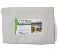 WERKA PRO Toile de Pergola Crème - 3 x 2,5 m - Polyester 180 g/m² - pour Pergola en Fer Forgé - Résistante à la Pluie et au S