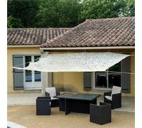 WERKA PRO Toile d'Ombrage Ajourée Polyester Anti-UV 120 g/m² 3 x 3 m Beige | Polyester, acier, installation facile, solaire, usage terrasse et balcon, extérieur, ventilation efficace