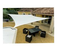 WERKA PRO Voile d'Ombrage Blanche Rectangulaire en Polyéthylène - 4 x 5 m - Tissu Aéré Hydrofuge - Angles Renforcés - 4 Annea