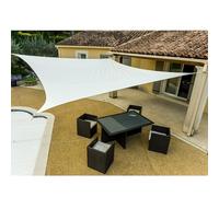 WERKA PRO Voile d'ombrage carrée en Polyester crème, Protection Solaire Efficace, Installation Facile, Design élégant pour Jardin, terrasse ou Piscine - 5 m, crème