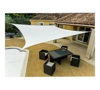 WERKA PRO Voile d'Ombrage Carrée Polyéthylène 3,6 x 3,6 m Blanche | Métal, durable, tressé, solaire, usage jardin et terrasse, extérieur, tissu aéré hydrofuge, angles renforcés