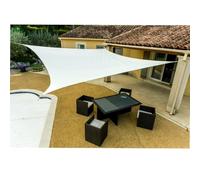 WERKA PRO Voile d'Ombrage Carrée Blanche en Polyéthylène - 5 x 5 m - Tissu Aéré Hydrofuge - Angles Renforcés - 4 Anneaux Méta