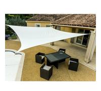 WERKA PRO Voile d'Ombrage Crème - 3,6 x 3,6 m - Polyéthylène Tressé - Traitement Anti-UV - Angles Renforcés - Anneaux d'Attac