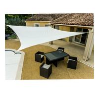 WERKA PRO Voile d'Ombrage Rectangulaire Polyéthylène Anti-UV 4 x 5 m Crème