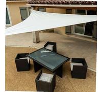 WERKA PRO Voile d'Ombrage Triangulaire Blanche en Polyéthylène - 3,6 x 3,6 x 3,6 m - Tissu Aéré Hydrofuge - Angles Renforcés