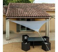 WerkaPro 11122 - Toile d'Ombrage Ajourée - 160 g/m2 - En Polyester - Triangulaire - 5 x 5 x 5 m - Taupe - Pour Balcon, terrasse et Jardin