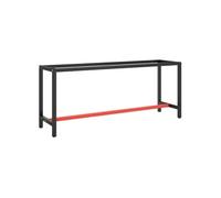 vidaXL Cadre de banc de travail Métal 190x50x79 cm Noir et rouge mat
