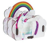 Werkhaus WE 2062 Boîte à crayons licorne colorée à 4 compartiments pour bureau d'enfant