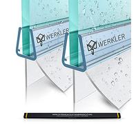 Werkler® Original joint de douche [DOUBLE PACK] - 2x 80cm joint de porte de douche, 6mm / 7mm / 8mm d'épaisseur - joint pour la porte en verre convenant à toute douche - lèvres en gomme + instructions