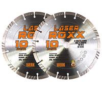 WERKMAX Lot de 2 disques à tronçonner diamantés, 230 mm, laser ROXX, pour béton, granit, pierre naturelle et clinker, pour meuleuse d'angle 22,23 mm, disques diamantés professionnels avec segment