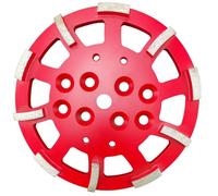 Werkmax Red Hornet Meule diamantée Ø 250 mm - Plateau de ponçage professionnel pour béton et chape - 10 segments de bloc - Convient pour ponceuse Blastrac, Norton Clipper, Gölz, Husqvarna