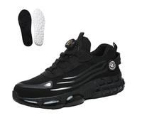 Werkstein S3 Pro Chaussures de travail orthopédiques avec embout en acier et boucle rotative Anti-smash et antidérapantes, Noir , 40 EU