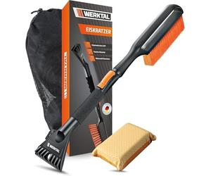 WERKTAL Grattoir Glace Voiture Télescopique - Brosse Neige Extensible avec Brise-Glace, Protège la Peinture pour Auto, SUV & Camion, Accessoire Hiver Robuste