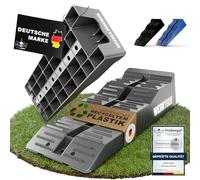 WERKTHOR Cales pour Camping-Car 3 Niveaux [Jeu de 2 - Gris] | Cale de Niveau Camping Car et Camping-Car | Rampe Camping Car de Nivellement | Cale Roue Caravane Van Aménagé | Jusqu’à 5 Tonnes