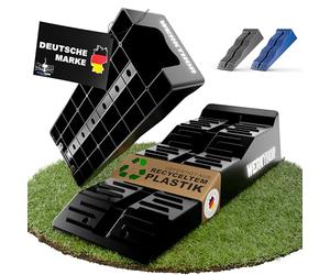 WERKTHOR Cales pour Camping-Car 3 Niveaux [Jeu de 2 - Noir] | Cale de Niveau Camping Car et Camping-Car | Rampe Camping Car de Nivellement | Cale Roue Caravane Van Aménagé | Jusqu’à 5 Tonnes