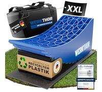 WERKTHOR Cales pour Camping-Car (Bleu) - [Jeu de 2] Cales Eprouvées pour Caravanes, Camping-Cars et Remorques [<13.5t] - Nivellement sans Palier, Cales pour Camping-Car avec Sac de Transport (XXL)