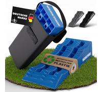 WERKTHOR Cales pour Camping-Car (Bleu) - [Jeu de 2] Cales Stables pour Caravanes et Camping-Cars | Cales pour Camping-Car pour Une Mise à Niveau Sûre [<3t] - pour Toute Surface - Sac Inclus
