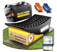 WERKTHOR Cales pour Camping-Car (Jaune) - [Jeu de 2] Cales Eprouvées pour Caravanes, Camping-Cars et Remorques [<13.5t] - Nivellement sans Palier, Cales pour Camping-Car Avec Sac de Transport