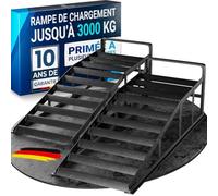WERKTHOR [Lot de 2 Noir] Rampes d'Accès Métal Voiture, Rampe Voiture Levage Adhérence Maximale, Pont Mobile Voiture, Rampe Voiture Vidange Résistante Toutes Surfaces