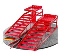 WERKTHOR Rampe de Levage Voiture Hydraulique [Lot de 2] - Rampes Voiture avec Soupape de Sécurité Jusqu’à 4T - Rampe Voiture Réglable en Hauteur - Pont Élévateur Voiture Compact