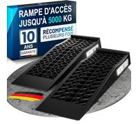 WERKTHOR Rampe Voiture Extra Basse [Lot de 2] - Rampe de Levage Voiture Jusqu’à 5T - Rampes Voiture Renforcées pour Véhicules Sportifs et Rabaissés - 2X Rampes pour Voiture