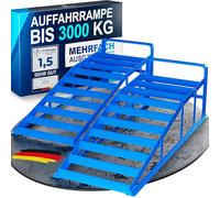 WERKTHOR Rampes Voiture Métal [Lot de 2] - Rampes Haute Résistance <3t pour Tout Terrain - Rampe de Voiture Antidérapante pour Levage Sécurisé