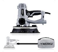 Werku WK403250, Ponceuse Circulaire Murs, Qualité Professionnelle, Puissance 1200 W, Disque 225 mm, Système Éclairage LED Vision, Comprend Disque Ponçage et Tuyau Aspiration