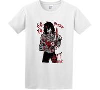 WERLONG95 Men's Cotton Shirt Jeff The Killer V2 Soft and Light White Manches Courtes(Medium)