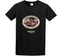 WERLONG95 Men's Summer T-Shirt Calexico Band Road Atlas Cool and Breathable Black Manches Courtes(Small)