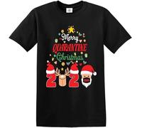 WERLONG95 Merry Quarantine Christmas T Shirt Funny Santa Claus Xmas Eve Gift Lockdown C8 Manches Courtes(XX-Large)
