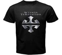 WERLONG95 mouK Within Temptation Band Logo Men's Black T-Shirt Manches Courtes(Large)
