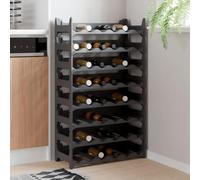 WERNBUPS Étagère à vin empilable en polypropylène pour 48 bouteilles, résistante aux UV et stable, offre un grand espace de rangement pour 6 bouteilles par étagère, design peu encombrant pour cuisine