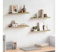 WERNBUPS Étagère murale 4 pièces. 40 x 9 x 3 cm Blanc chêne Sonoma MDF | Design flottant, pour décoration de plantes, livres, facile d'entretien, peut être monté sur un canapé ou une table