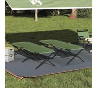 WERNBUPS Lot de 2 lits de camping pliants - Vert - 210 x 80 x 46 cm - En tissu Oxford avec cadre en acier - Lit pliable pour extérieur - Design minimaliste