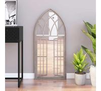WERNBUPS Miroir mural en fer sable pour intérieur 100 x 45 cm | Effet rouille, trou pré-percé, fer robuste, montage mural polyvalent, décoration intérieure
