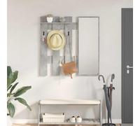 WERNBUPS Porte-vêtements en bois gris 100 x 10 x 100 cm | Montage mural, étroit, moderne, étagères pour vestes, chaussures, écharpes, facile d'entretien