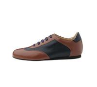 Werner Kern Baskets de danse Positano pour homme - Cuir bleu/marron - Semelle compensée de 1,5 cm - Fabriquées en Italie, Marron/bleu., 44 2/3 EU