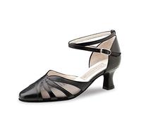 Werner Kern Chaussures de danse Linda 5,5 pour femme - En cuir noir - Normal - Talon évasé de 5,5 cm - Fabriquées en Italie, Noir , 38 EU